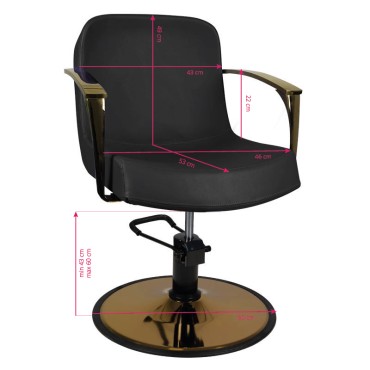 Gabbiano styling chair golden Bologna black — front view