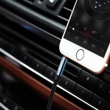 Kabel vinkelkabel Audio 2x Mini Jack 3.5mm 0.5m Blå