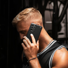 Caso durável e elástico Galaxy A73 Onyx Cover Black