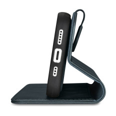 Custodia in pelle 2in1 con flap iPhone 14 Cassa portafoglio in cera dell'olio antisempo