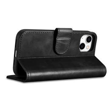 2in1 usnjeni pokrov z iPhone 14 plus anti-RFID oljna voska stena
