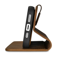 Custodia in pelle 2in1 con iPhone 14 Plus Anti-RFID Wax Portafogli Cassa da portafoglio Light-Brown