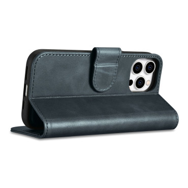 2N1 CASE Kožený kryt s iPhone 14 PRO MAX Anti-RFID Olejové voskové WAX Wallet Case Blue