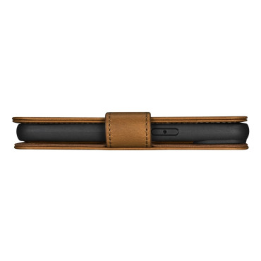 2in1 usnjeni pokrov z iPhone 14 Pro Max Anti-RFID olje voska denarna luska-rjava