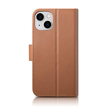 2in1 usnjeni pokrov z iPhone 14 Anti-RFID Wallet Case Brown