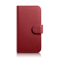 2in1 leather case cover with iPhone 14 anti-RFID Wallet Case red