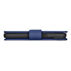 2V1 Kožený kryt kože s iPhone FLAP 14 Anti-RFID Wallet Case Blue