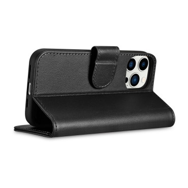 2in1 Custodia in pelle con custodia con iPhone 14 Pro Anti-RFID Cassa del portafoglio Nero