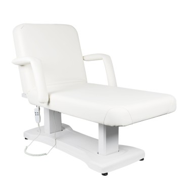 Cama de masaje eléctrica Azzurro 819a blanca con 3 motores — vista lateral