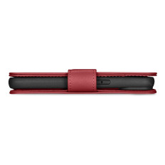 2in1 usnjeni pokrov z iPhone 14 Pro Anti-RFID WASE TASE RDEČA