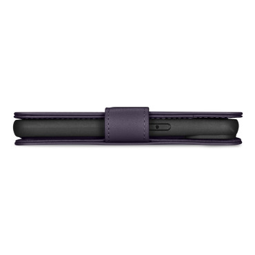 Boîtier en cuir 2in1 iPhone 14 Pro Anti-RFID Portefeuille Boîtier violet foncé