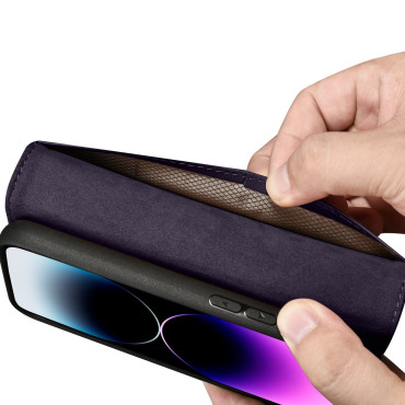 2V1 Case Kožené puzdro s iPhone 14 Pro Anti-RFID Wallet Puzdro