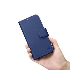 2N1 CASE Kožený kryt s iPhone 14 Pro Anti-RFID Wallet Case Blue