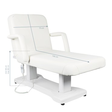 Electric massage bed Azzurro 819a 3 motors White — side view