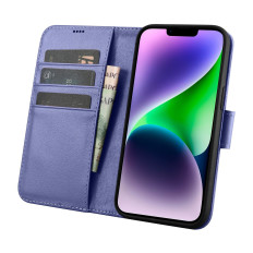 2in1 Case Lederen Cover Met iPhone 14 Plus Anti-RFID Wallet Case Light Violet