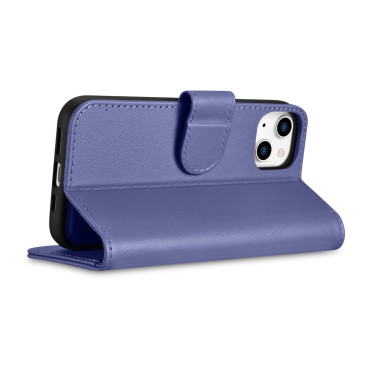 2in1 Custodia in pelle con iPhone 14 Plus Portafoglio anti-RFID BUSINET LUCE VIOLA