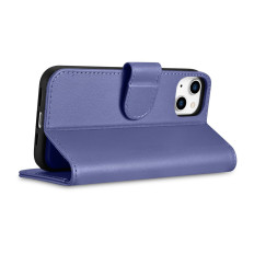 2in1 case læder cover med iphone 14 plus anti-rfid tegnebog taske lys violet