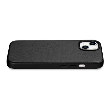 Caso hecho de funda de cuero natural para iPhone 14 Plus Magsafe Case Cleat Black