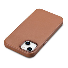 Pouch case made of natural skin for iPhone 14 Plus Magsafe Case Leather Brown
