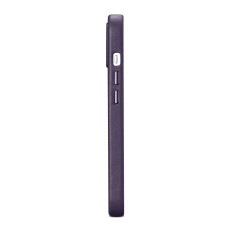 Väska av naturligt läderfodral till iPhone 14 Plus Magsafe Case Läder Darkwiolet