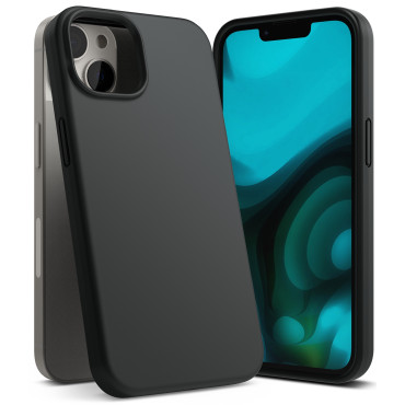 Caso de silicone flexível para iPhone 14 plus 6.7 '' silicone preto