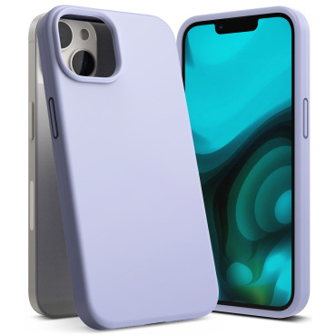 Caso de silicone flexível para iPhone 14 mais 6.7 '' lavanda de silicone