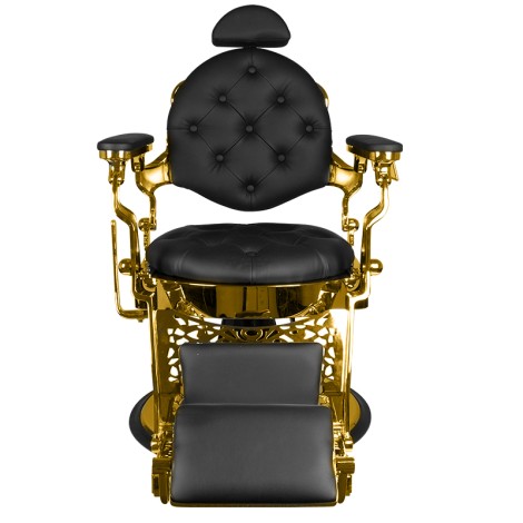 Cadeira de barbeiro Gabbiano Giulio Gold Black — vista frontal