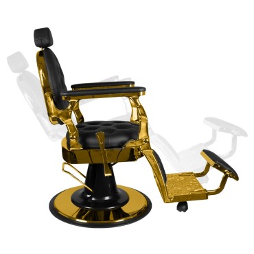Gabbiano Giulio Gold Black barbierstoel — zijaanzicht