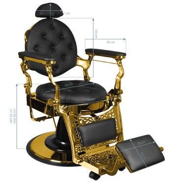 Gabbiano Giulio Gold Black Friseurstuhl