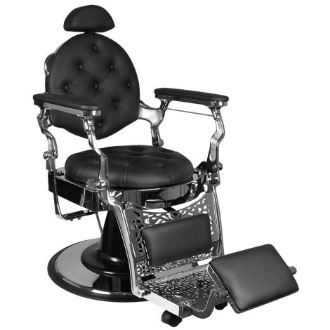 Gabbiano Barber Chair Giulio silber schwarz — Vorderansicht