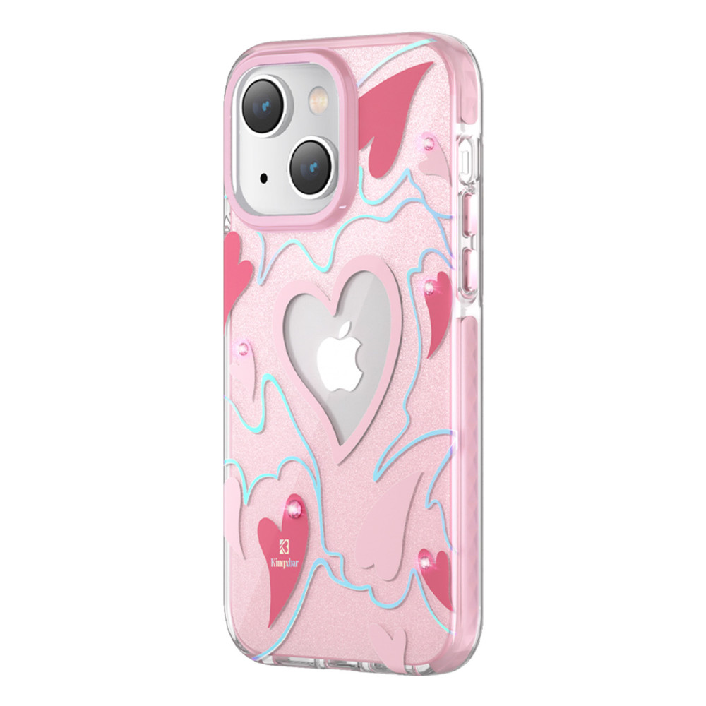 Case Cover iPhone 14 plus sirds zvaigžņu sērijas rozā sirdī