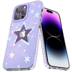 Case Cover iPhone 14 Plus Sydän Star Series Purple Star