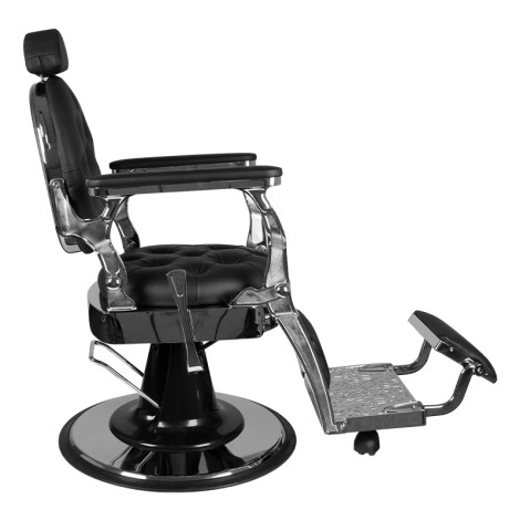 Sillón de Barbero Gabbiano Giulio plata negro — vista lateral