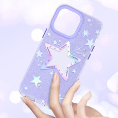 Case Cover iPhone 14 Plus Sydän Star Series Purple Star