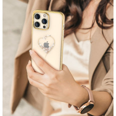 Case for iPhone 14 plus dekorēts ar kristāliem vēlmju sērijas złote