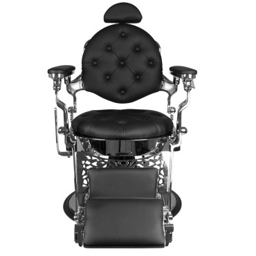 Sillón de Barbero Gabbiano Giulio plata negro — vista frontal