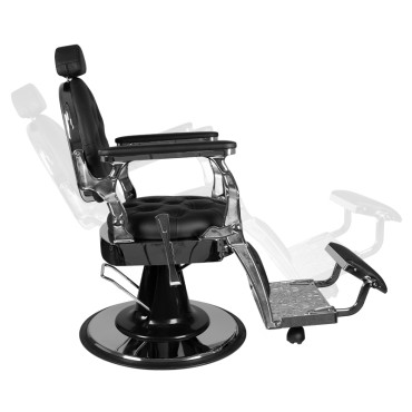 Gabbiano Barber Chair Giulio silber schwarz — Seitenansicht