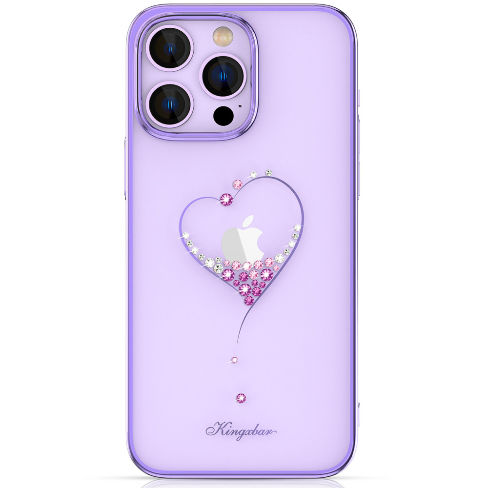 IPhone 14 Plus-hoesje versierd met wens-serie. Faller Series-kristallen
