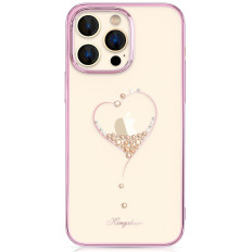 Caso para o iPhone 14 Pro Max decorado com cristais de desejo série rosa