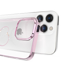 Primer za iPhone 14 PRO MAX, okrašen z serijo želja roza kristalov