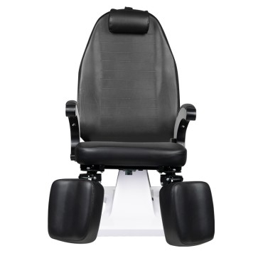 112 musta hydraulinen podiatriatuoli — etuosa