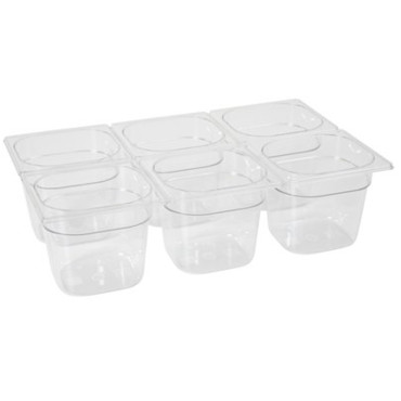Container GN transparent från polykarbonat GN 1/6 höjd 100 mm - Hendi 861721