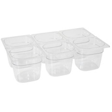 Beholder GN transparent fra polycarbonat GN 1/6 Højde 100 mm - Hendi 861721