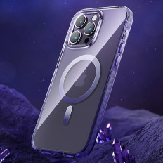 Magnetisk iPhone 14 Magsafe Pqy Ice Crystal Series Grå