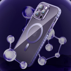 Magnetisk iPhone 14 Magsafe Pqy Ice Crystal Series Grå