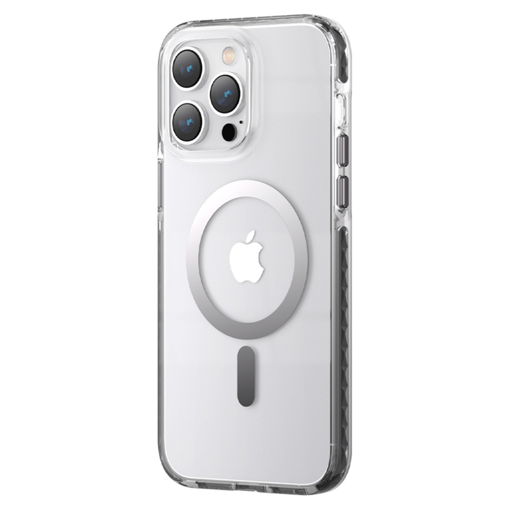 IPhone magnético 14 mais magsafe pqy gelo cristal série cinza
