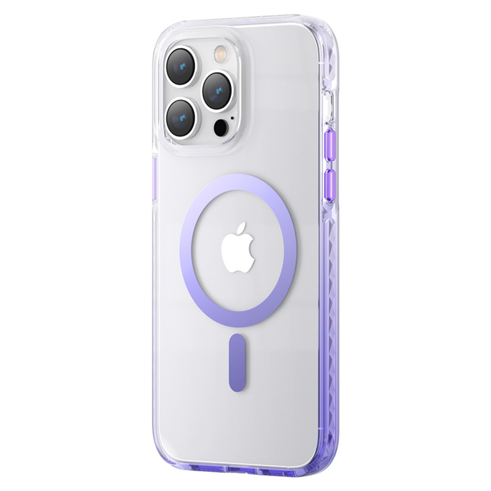 Magnetische iPhone 14 Plus Magsafe PQY Ice Crystal Series Purple