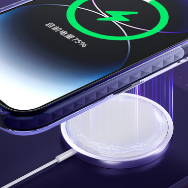 IPhone magnético 14 mais magsafe pqy gelo cristal série roxo