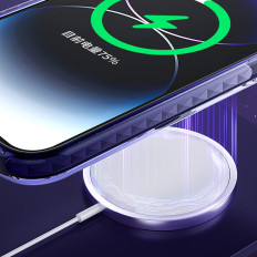 IPhone magnético 14 mais magsafe pqy gelo cristal série roxo