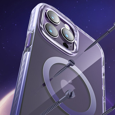 IPhone magnético 14 mais magsafe pqy gelo cristal série roxo